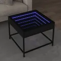 Table basse avec LED Infinity noir 50x50x41 cm