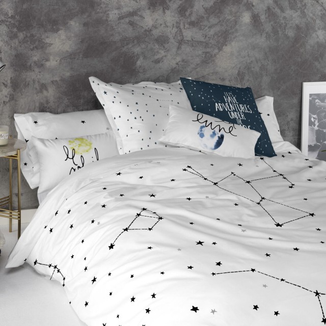Funda de almohada HappyFriday Blanc Constellation Multicolor 50 x 75 c