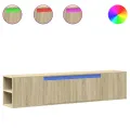 Meuble TV mural avec LED chêne sonoma 180x31x39,5 cm