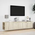 Meuble TV mural avec LED chêne sonoma 180x31x39,5 cm