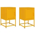 Tables de chevet 2 pcs jaune moutarde 36x39x60,5 cm acier