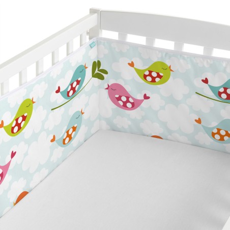 Protection du berceau HappyFriday Mr Fox Little birds Multicouleur 210