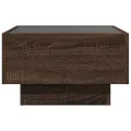 Table basse avec LED chêne marron 50x50x30 cm bois d'ingénierie