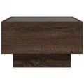 Table basse avec LED chêne marron 50x50x30 cm bois d'ingénierie