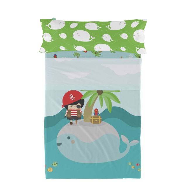 Set di Lenzuola HappyFriday Happynois Pirata Multicolore Singolo 2 Pez