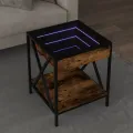 Table basse avec LED Infinity chêne fumé 40x40x49 cm