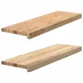 Marches d'escalier 2 pcs non traité bois de chêne massif