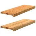 Marches d'escalier 2 pcs marron clair 70x25x2 cm chêne massif