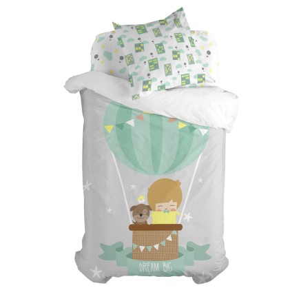 Duvet cover set HappyFriday Happynois Air Balloon Multicolour Single 2