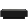 Table basse avec LED noir 90x50x30 cm bois d'ingénierie