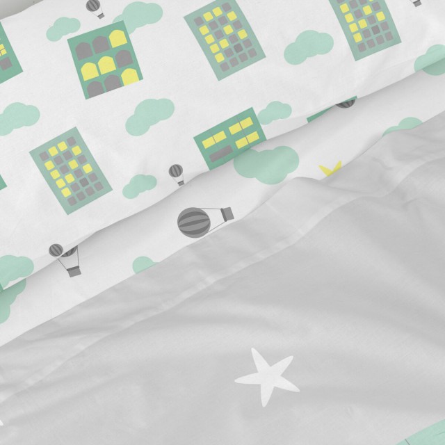 Juego de Sábanas HappyFriday Happynois Air Balloon Multicolor Cama de