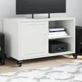 Meuble TV blanc 68x39x43,5 cm acier