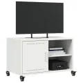 Meuble TV blanc 68x39x43,5 cm acier