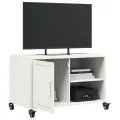 Meuble TV blanc 68x39x43,5 cm acier