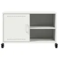 Meuble TV blanc 68x39x43,5 cm acier