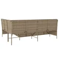 Canapé de jardin avec coussins forme de L beige résine tressée