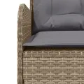 Canapé de jardin avec coussins forme de L beige résine tressée