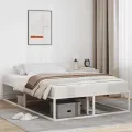 Cadre de lit sans matelas blanc 120x200 cm métal