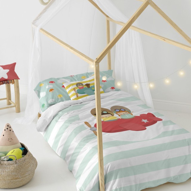 Parure de couette HappyFriday Happynois Learning To Fly Multicouleur L