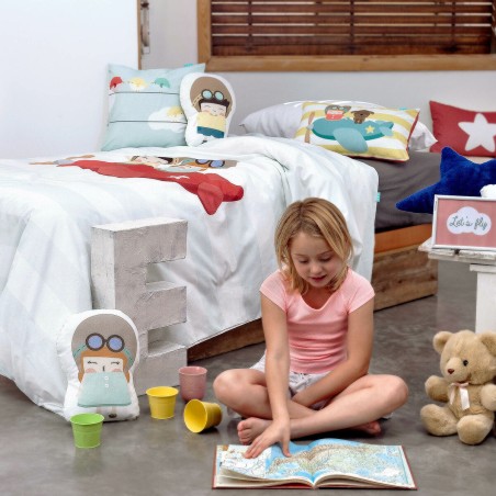 Duvet cover set HappyFriday Happynois Learning To Fly Multicolour Sing