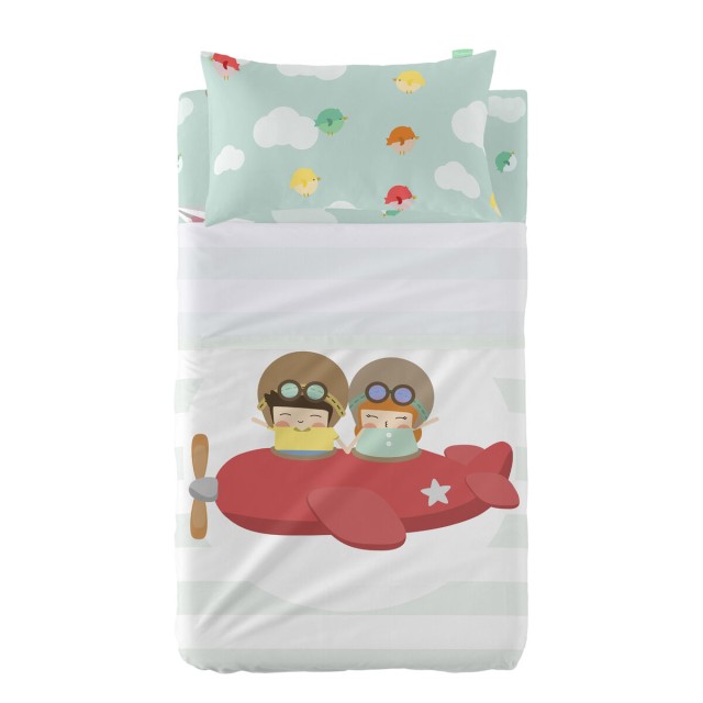 Bedding set HappyFriday Happynois Learning To Fly Multicolour Baby Cri