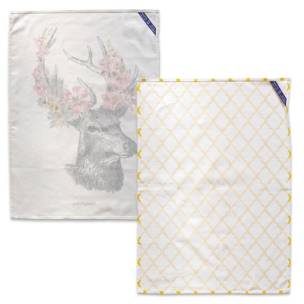 Kitchen Cloth HappyFriday Reindeer Multicolour 70 x 50 cm (2 Units) 2