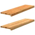 Marches d'escalier 2 pcs marron clair 90x25x2 cm chêne massif