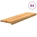 Marches d'escalier 4 pcs marron clair 90x25x2 cm chêne massif