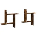 Étagères murales 2 pcs chêne fumé 50x12x50 cm Bois d'ingénierie