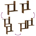 Étagères murales 2 pcs chêne fumé 50x12x50 cm Bois d'ingénierie