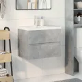 Ensemble de meubles de salle de bain 2 pcs gris béton