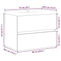 Ensemble de meubles de salle de bain 2 pcs gris béton