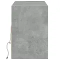 Meuble TV mural avec lumières LED gris béton 130x31x45 cm