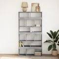 Bibliothèque gris béton 100x33x187,5 cm bois d'ingénierie