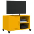 Meuble TV jaune moutarde 68x39x43,5 cm acier