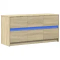 Meuble TV avec LED chêne sonoma 100x34x50 cm bois d'ingénierie
