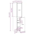 Armoire apothicaire sonoma gris 30x41x144,5cm bois d'ingénierie