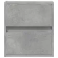 Tables de chevet murales avec lumières LED 2 pcs gris béton