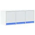 Meuble TV avec LED blanc 97x34x40 cm bois d'ingénierie