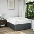 Cadre de lit sans matelas gris foncé 120x190 cm tissu
