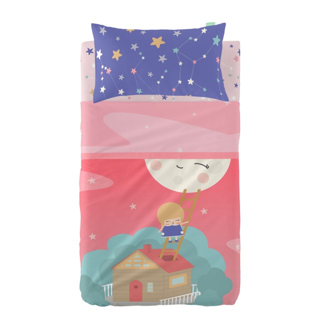 Set di Lenzuola HappyFriday Happynois Moon Dream Multicolore Culla Neo