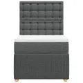 Sommier à lattes de lit avec matelas Gris foncé 80x200 cm Tissu