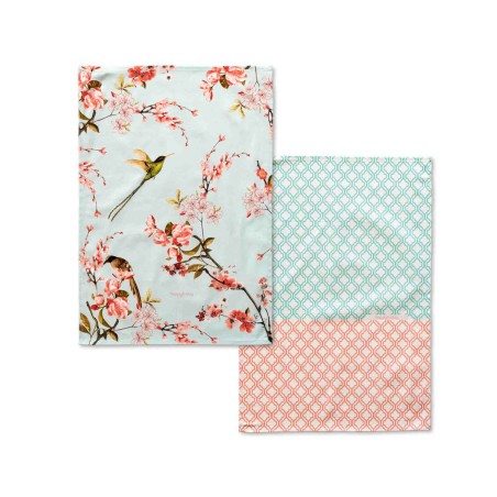 Paño de Cocina HappyFriday Chinoiserie Multicolor 70 x 50 cm (2 Unida