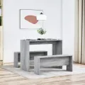 Ensemble table à manger et bancs 3 pcs bois d'ingénierie