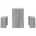Ensemble table à manger et bancs 3 pcs bois d'ingénierie