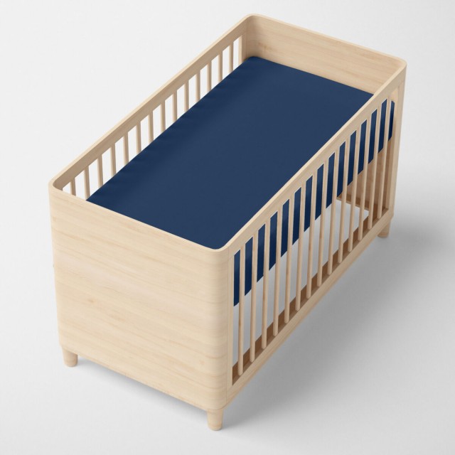 Drap housse HappyFriday BASIC KIDS Blue marine 70 x 140 x 14 cm