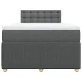 Sommier à lattes de lit avec matelas gris foncé 120x190cm tissu