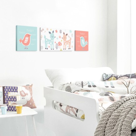 Leinwand HappyFriday Moshi moshi Woodland Bunt 27 x 27 cm 2