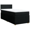 Sommier à lattes de lit avec matelas Noir 90x200 cm Tissu