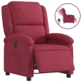 Fauteuil inclinable électrique rouge bordeaux velours